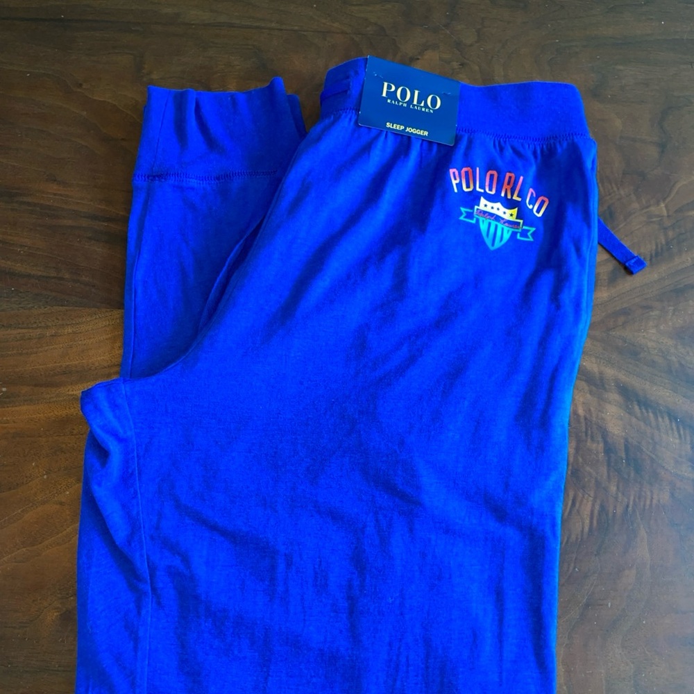 Polo Ralph Lauren Sleepwear Jogger Men's Size Large Blue POLO RL CO Rainbow NWT